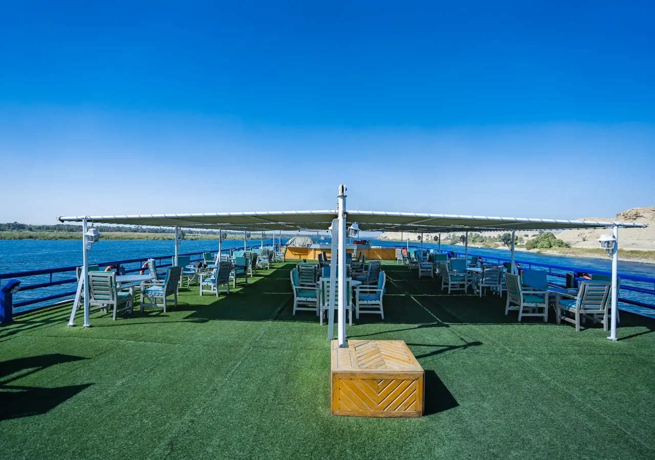 Sun deck of the MS Monica Nile Cruise Nile cruise